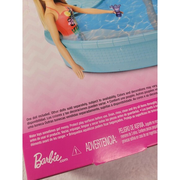 Barbie 11.5 Inch Pool Playset Slide Doll Accessories Mattel NIB - Picture 6 of 8